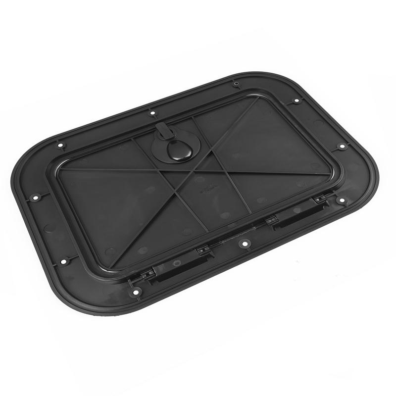 Marine Deck Plate Access Cover Pull Out Inspection Hatch with Latch for Boat Kayak Canoe, 14.96 X 11.02 Inch / 380 X 280mm -Blac