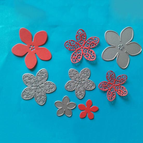 4Pcs Carbon Steel Flowers DIY Cutting Die Scrapbook Card Handcraft Stencil Tool