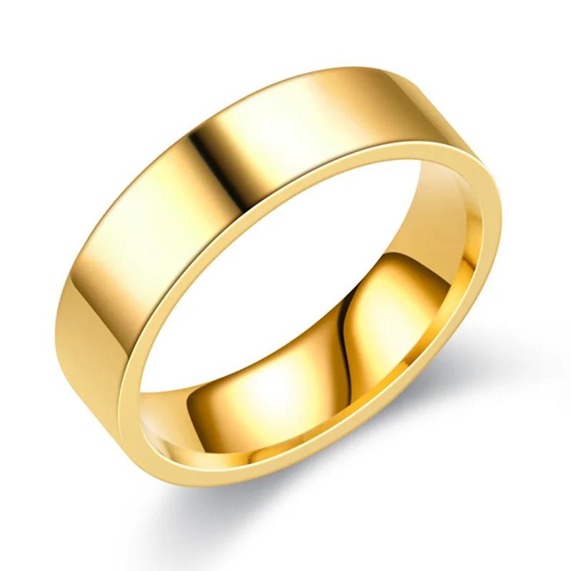 6mm Trendy Stainless Steel Black Rings for Women And Men Fashion Wedding Wholesale Charm