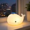 Color Changing Night Light Light, Silicone Touch with 30-Min Auto Timer, 7 Breathing for Sleep Rechargeable Kids Bedside Lamp, Cute Whale Duck Rabbit