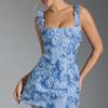 2025 European & American Summer Floral Square Neck Sleeveless Strap Dress
