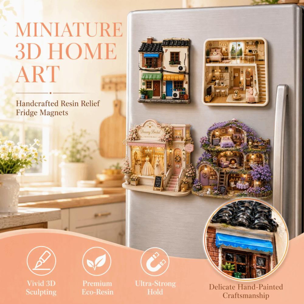3D Relief Refrigerator Magnet Cute Home Theme Decorative Fridge Magnet  Home Decor