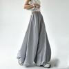 Retro Japanese Bloomers Women's Summer Loose and Thin Elastic High Waist Drape All-match Casual Ice Silk Wide-leg Trouser Skirt
