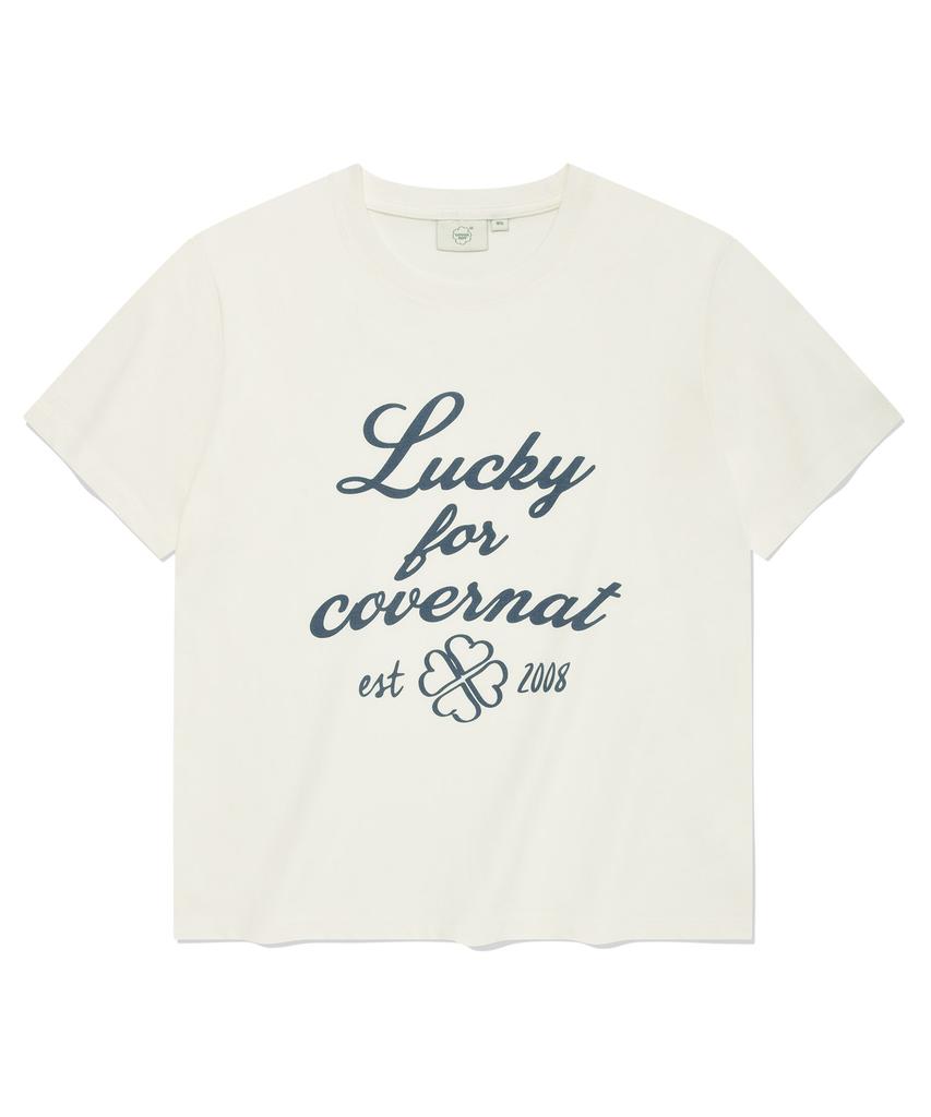 COVERNAT WOMAN Clover Lettering T-Shirt White