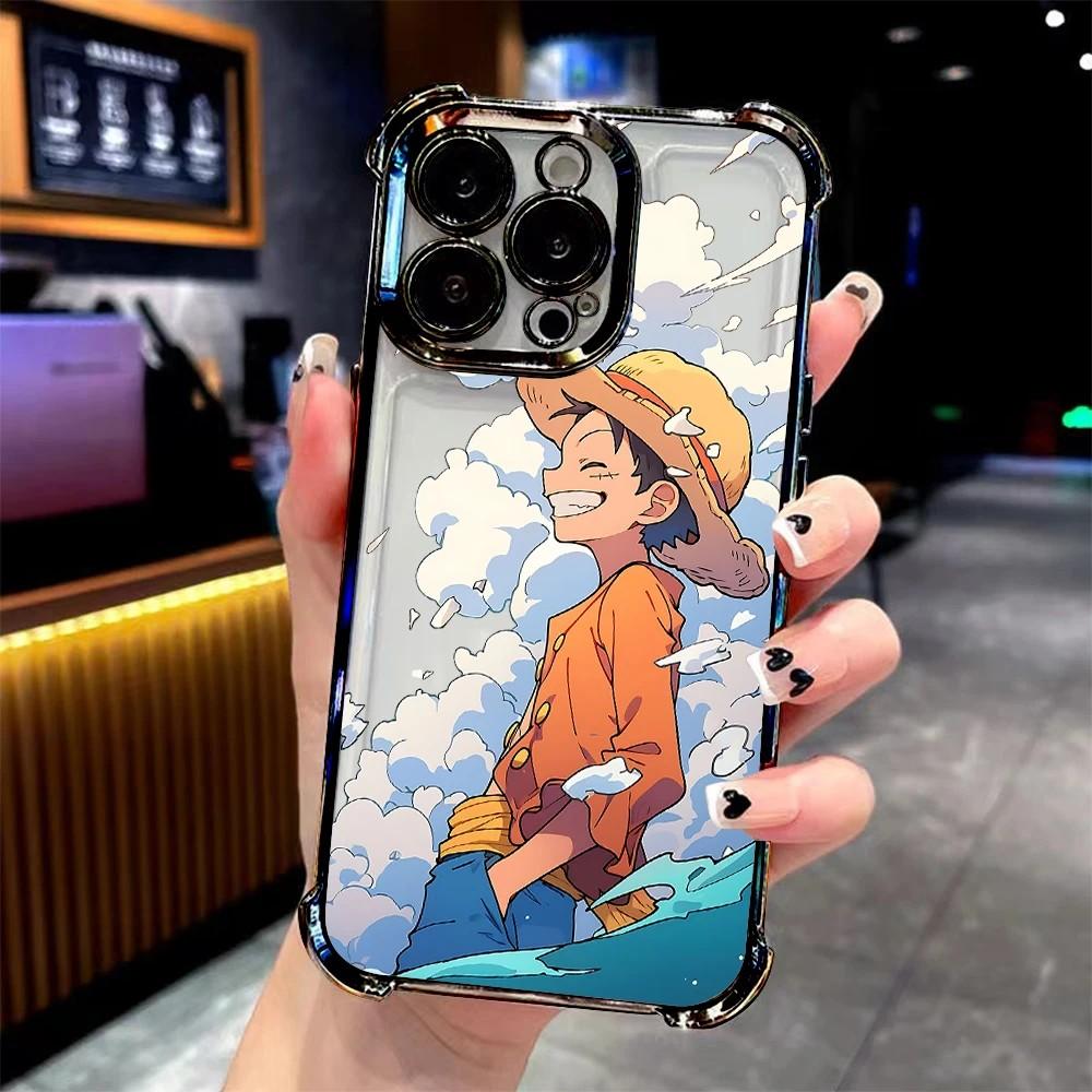 Anime o-ones-l-luffys p-pieces Plating Phone Case For Samsung S26 S25 S24 S23 S22 Note20 Edge Plus Ultra 4G 5G Anti Fall Airbag