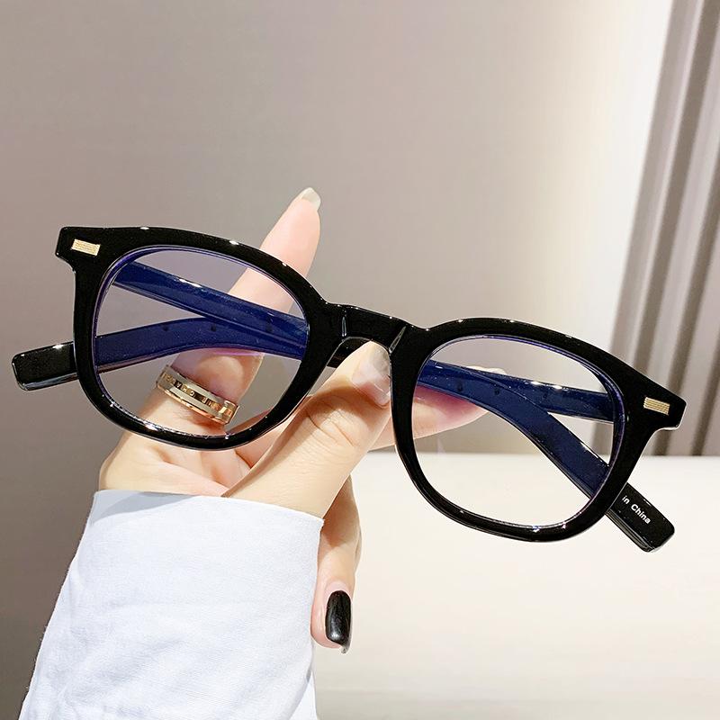 New Fashion Brand Design Ladies Acetate Square Frame Anti Blue Light Prescription Custom Myopia Glasses Photochromic 0 to -600