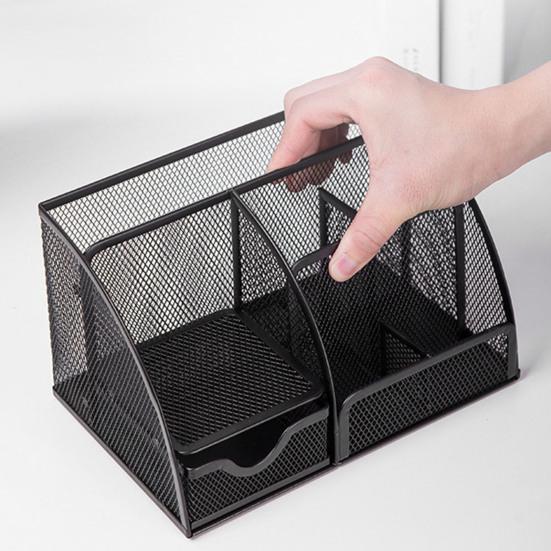 Kovový držiak na pero Veľkokapacitný viac priehradiek Kompaktná veľkosť Prenosný stolný držiak na ceruzky na mejkap Štetca Úložný box