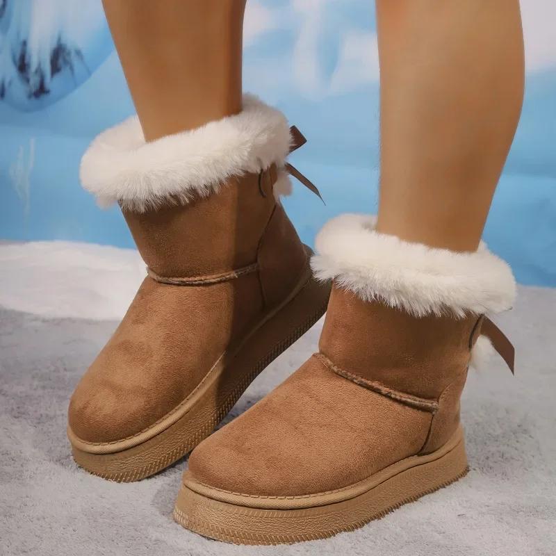 Fashion Women's Snow Boots 2024 Winter New Hot-selling Thick-soled Boots Plush Warm Thick-soled Cotton Shoes for Women Zapatos De Mujer