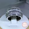 Elegant Sterling Silver Exquisite White Zircon Stone Ring Finger Rings For Women Love Valentine's Day Gifts