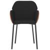 Dining Chairs 2 Pcs Black Fabric and Faux Leather