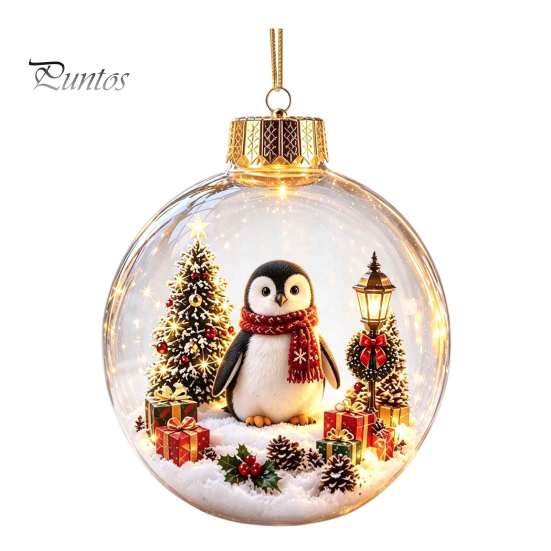 Leuchtende Feiertags-Hängedekorationen Leuchtendes Weihnachtsgeschichte-Ornament, Leuchtende Kugeldekoration mit Warm-LED-Licht, Miniatur-Szenen-Ornamente Mini