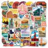 50PCS Global Travel City Landscape Stickers DIY Toys Stationery Case Skateboard Laptop Guitar Pegatinas Decals Stickers