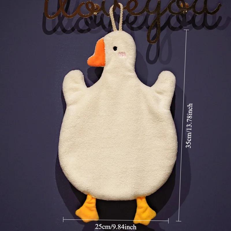 1/2pcs Cartoon Goose Hanging Hand Towel - Super Absorbent Quick-Dry Family Kitchen/Bathroom Towel, Sturdy for Daily Use