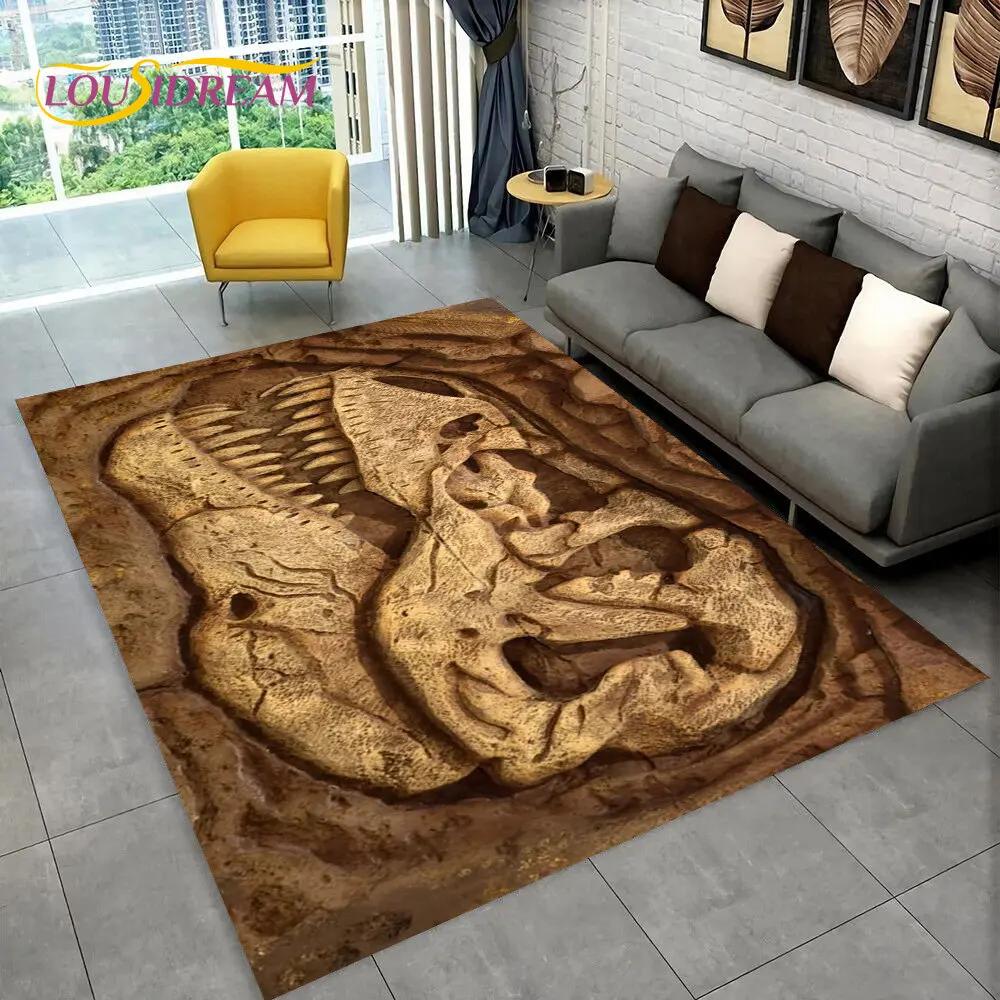 Animal Dinosaur Fossil Series 3D Area Rug,Carpet Rug for Home Living Room Bedroom Sofa Doormat Kitchen Decor,Non-slip Floor Mat