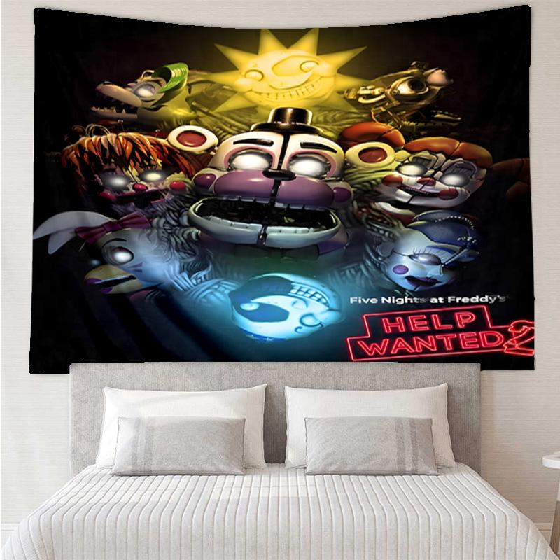 Five Nights Teddy Bear Tapestry Hanging for Bedroom,Livingroom, Playroom,Decor Art Room Wall Tapestry Holiday and Birthday Gifts