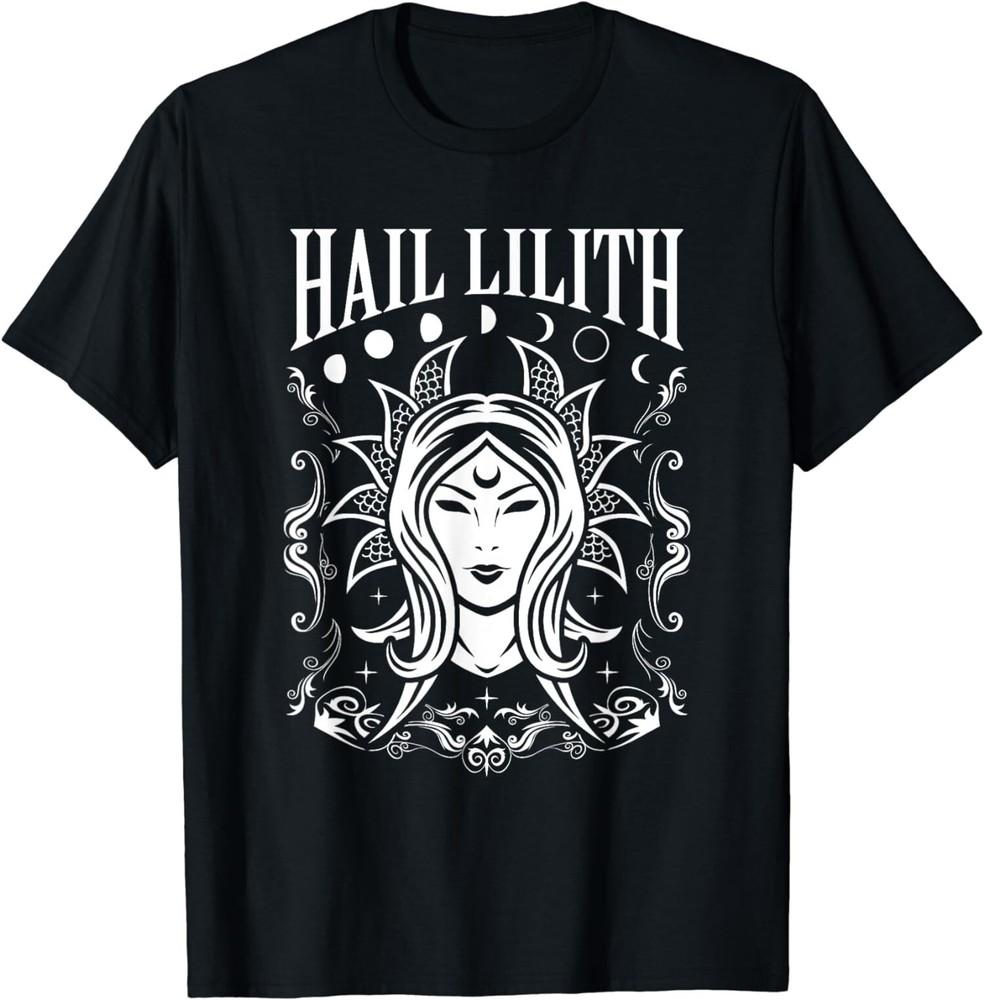 New Limited Dark Demon Occult Hail Lilith and Full Moon Unisex T-Shirt