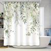 Charming Floral Shower Curtain with Delicate Leaves&Butterflies Enhances Bathroom Aesthetics Eco Friendly Material Easy To Clean
