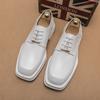 Fashion White Gentlemen's Leather Shoes Luxury Brand Platform Oxford Shoes Men's Leather Shoes Soft Sole Comfortable Party Wedding Shoes