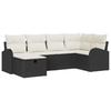 Garden Sofa Set with Cushions 6 Pcs Black Poly Rattan