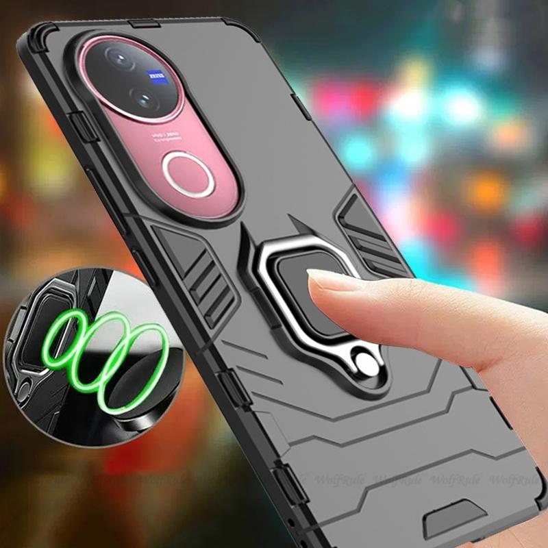 Für Vivo V50 Hülle Abdeckung Vivo V50 Capas Handy Bumper Rückseite Armor PC Stoßfest Voll Ringhalter Magnetisch Für Fundas Vivo V50 V 50