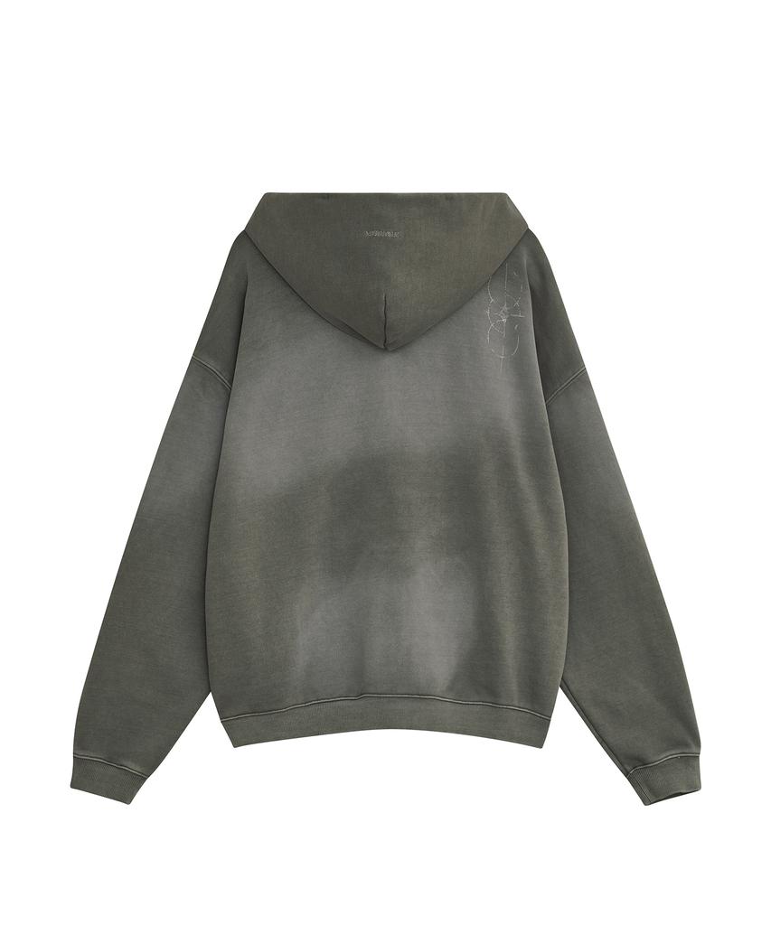 Defgarments Pig Brushed Hood Zipup [Khaki]
