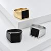 Europäischer und Amerikanischer Minimalistischer Geometrischer Siegel Titanstahlring Herren Cooler Stil