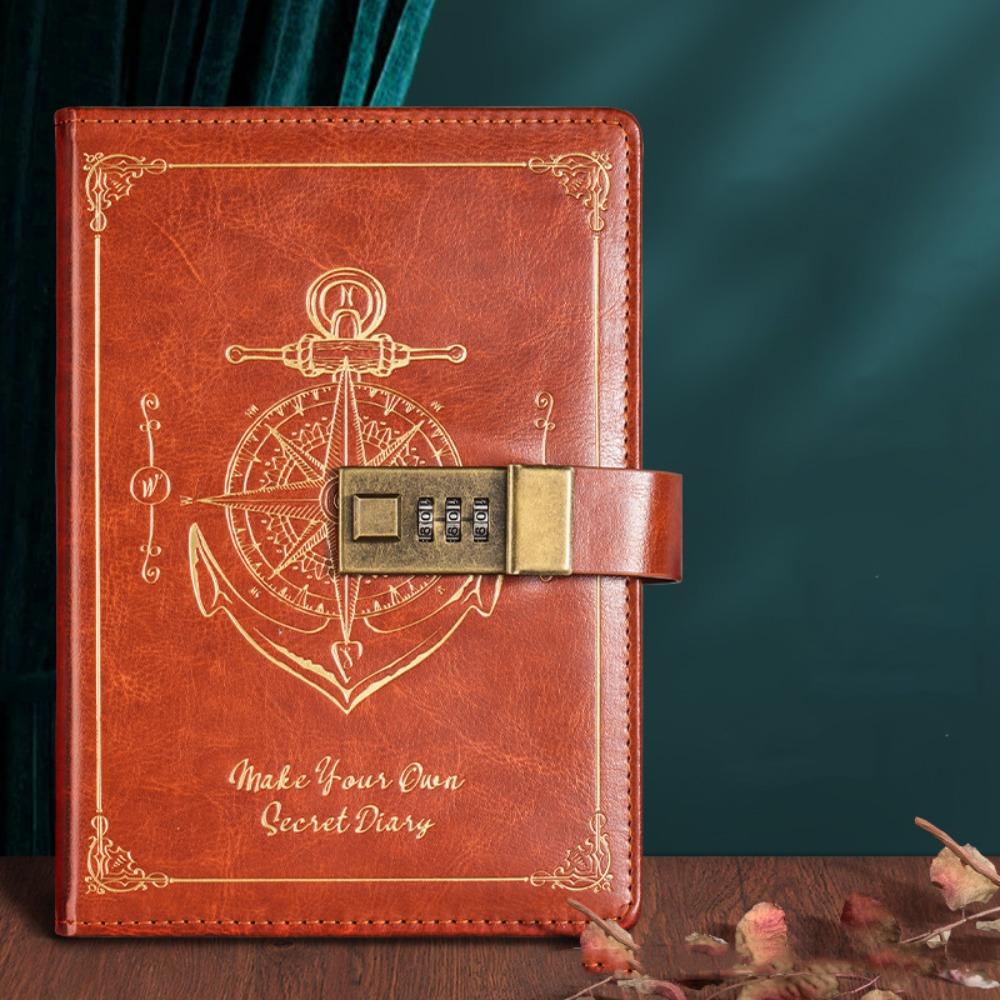 Diary Book A5 Notebook with Lock Stationery Travelers Journal Office School Supplies