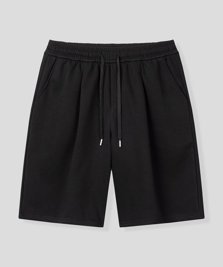 BLACK MOMENT Basic Elastic Waist Half Pants [Light Gray]