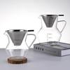 Timglas Kaffedelningskanna Handbryggd Kaffe Hög Borosilikatglas Kanna med Graduerad Rostfri Stål Kaffefilterkanna