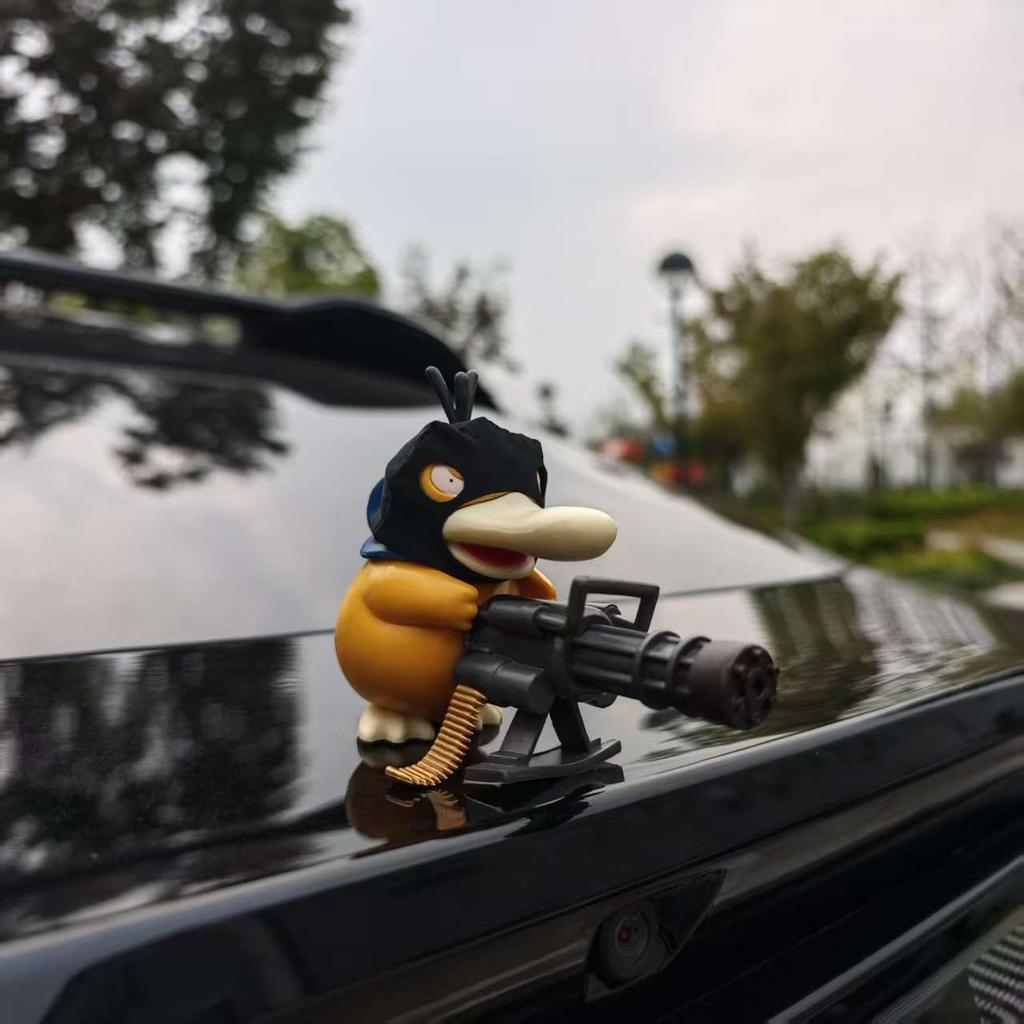 Pokémon Psyduck Car Hood Ornament Small Figurine Car Doll Decoration Road Bandit Gatling Car Rear Doll Fun Toy