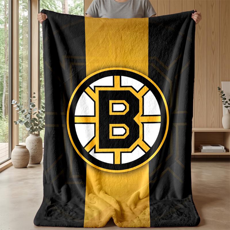 Coperta in Flanella e Pile Boston Bruins Coperta Calda e Accogliente per Divano, Letto, Viaggio Uso in Tutte le Stagioni