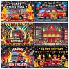 Firetruck Theme Background Banner Firefighter Hero Boy Birthday Party Decoration Baby Shower Backdrop Supplies Photography Prop