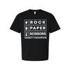 Rock Paper Scissors Varsity Champion Graphic T Shirt Unisex Adult Tee Soft Comfo