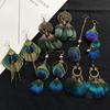 Unique Exaggerate Feather Earrings Creative Feathers Long Earrings Trendy Boho Big Earrings Women Statement Jewelry Wholesale