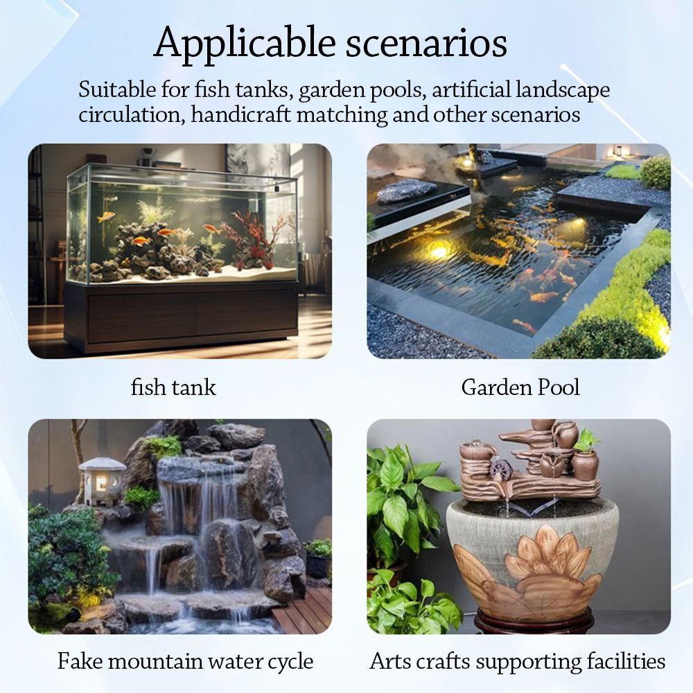 Black Submersible Water Pump Ultra-Quiet Submersible Fish Tank Filter Pump Mini with Suction Cup Ponds Fountains