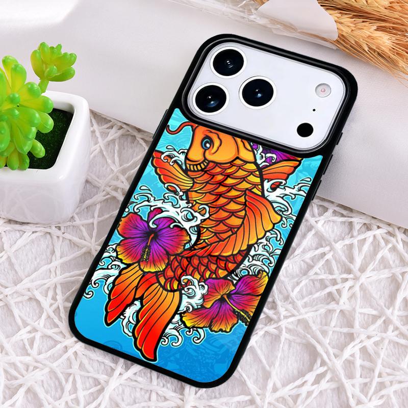 FISHING 3 RODS BY LAKE Fish Colored Phone Case for iPhone 17 Air 16 15 11 12 14 13 Pro Max Shockproof Cover