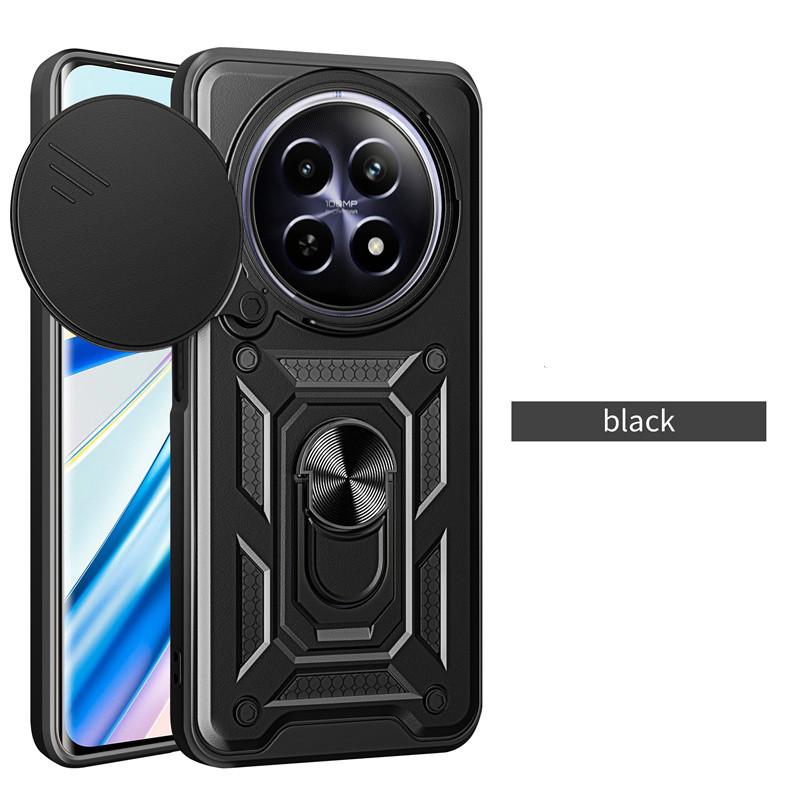 Armor Case for Realme 12 Pro 5G 12 Pro+ Plus Cover Lens Protection with Ring Magnetic Holder Business Full Protection Cover