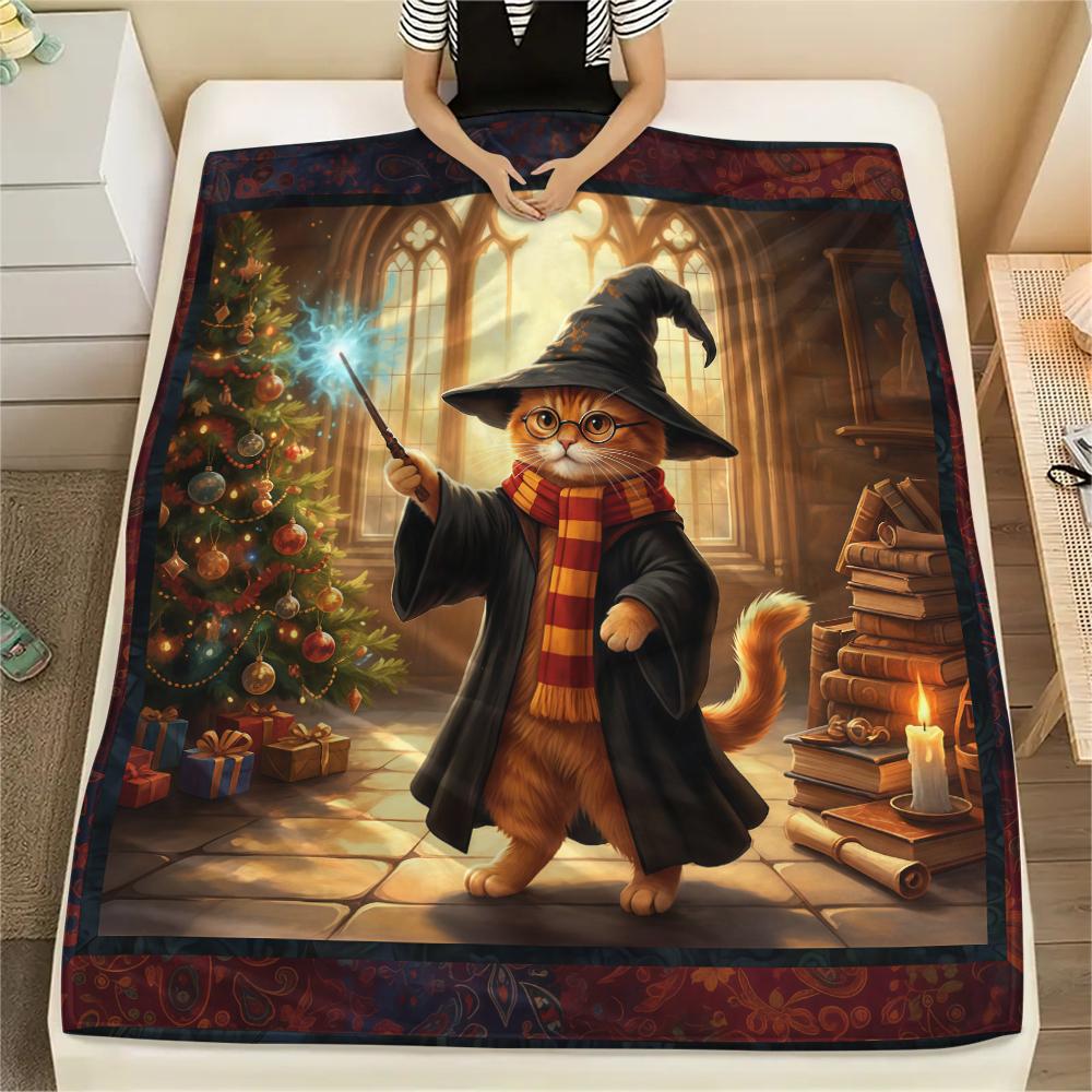 1 Stuk Cartoon Print Flanellen Deken, Hoge Kwaliteit Comfortabel voor Alle Seizoenen, Woondecoratie, Warmte en Comfort, Perfect voor Kerstmis Verjaardagscadeau