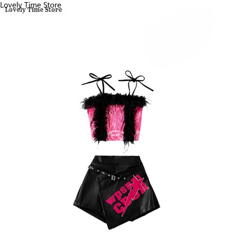 Lány Hip Hop Fényes Crop Top Nadrág Gyerek K-pop Jazz Rövidnadrág Tánc Culotte Ruhakészletek Gyerek Streetwear Lánycsapat Jelmez