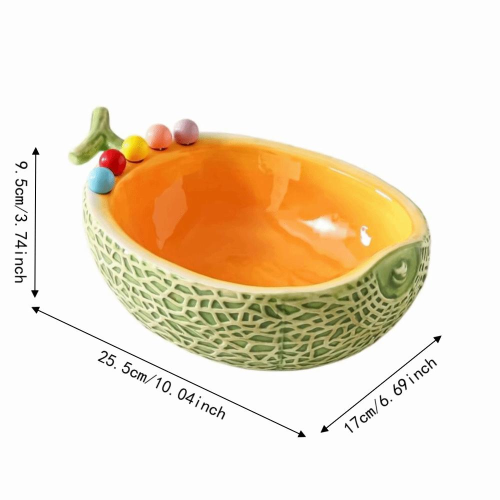 Large Capacity Fruit Serving Plate Hami Melon Shape Cute Toothpick with Holder Dessert Serving