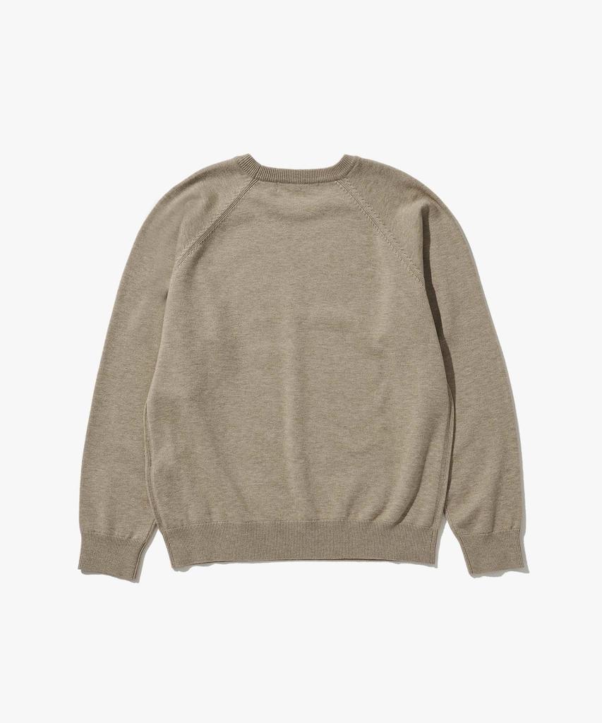 PLAC Raglan Line Jacquard Logo Pullover Knit Beige