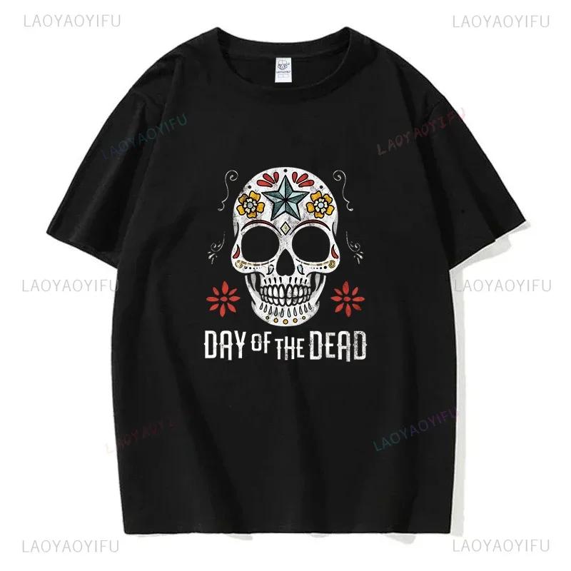 Mexicaanse Dag van de Doden ''DÍA DE LOS MUERTOS'' Bedrukt T-shirt Heren Grafisch T-shirt Casual Comfortabele Tees voor Zomer Dameskleding