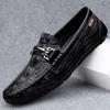 Elegantes Slip on Mens Leather Shoes Comfy Casual Male Shoes Soft Non slip Men Loafers Breathable Driving Moccasin Boat Flats
