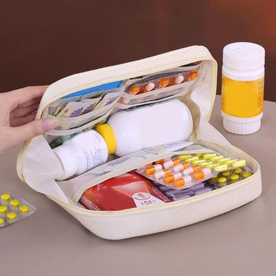 Large Capacity Medicine Bag Portable Zipper Medicine Storage Bag Dormitory Travel Data Line Medical Supplies Tote Storage Pouch