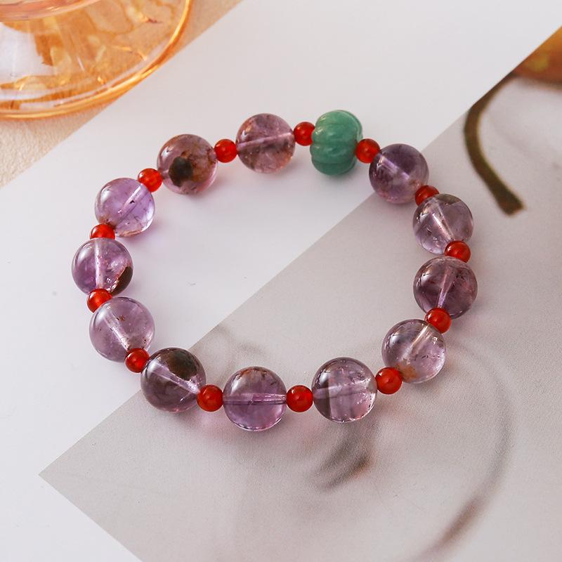 Natural Crystal Bracelet Agate Tiger Stone Strawberry Crystal Bracelet Fashion Women Daily Jewelry Lucky Gift