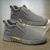 Fashion Men's Breathable Work Shoes Slip-Resistant Soft Sole Comfort Safety Sneakers for Construction Autumn Dirt Proof Tênis Masculino