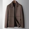 Lapel Zipper Version Youth Light Luxury Business Take-off Goose Down Double-sided Woolen Thermal Jacket