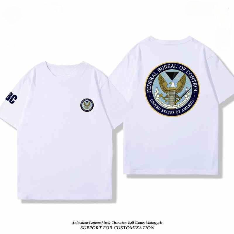 2026 Federal Bureau of Control FBC Paranormal Organization Unisexs and Womens Short Sleeve TShirt Summer Versatile Cotton Top