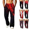 Men's Loose Wide Leg Cargo Jogger Pants with Pockets Halloween Print for Casual Outdoor Wear