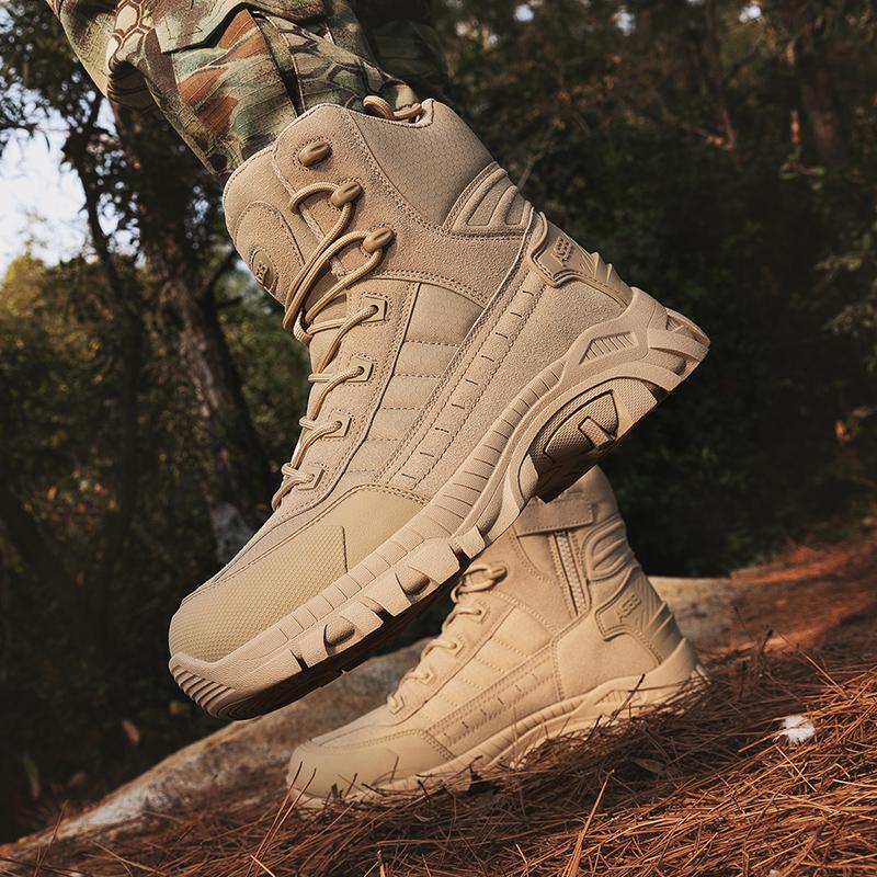 Nieuwe Heren Tactische Laarzen Grote Maten Laars Militair Buiten Ademende Enkel Wandelschoenen Waterdicht Merk Casual Klimschoenen